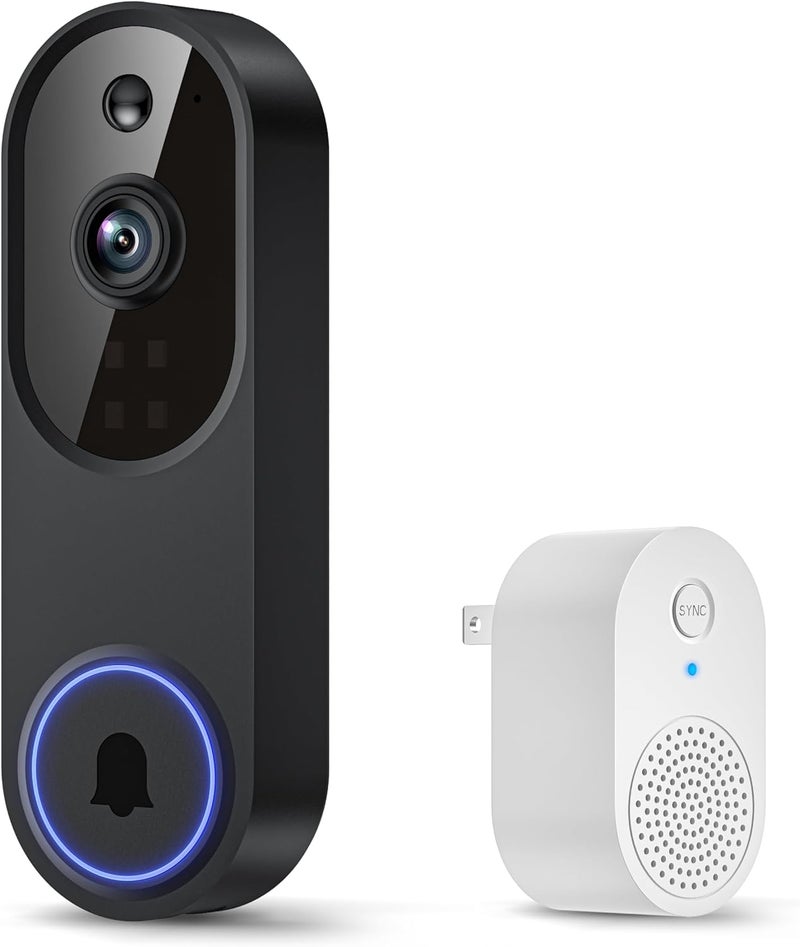 WarmBot 1080p Smart Video Doorbell Camera with AI Motion Detection, Night Vision, Cloud Storage, 2 Way Audio, Battery Powered, 2.4GHz Wi-Fi Only - Image 1